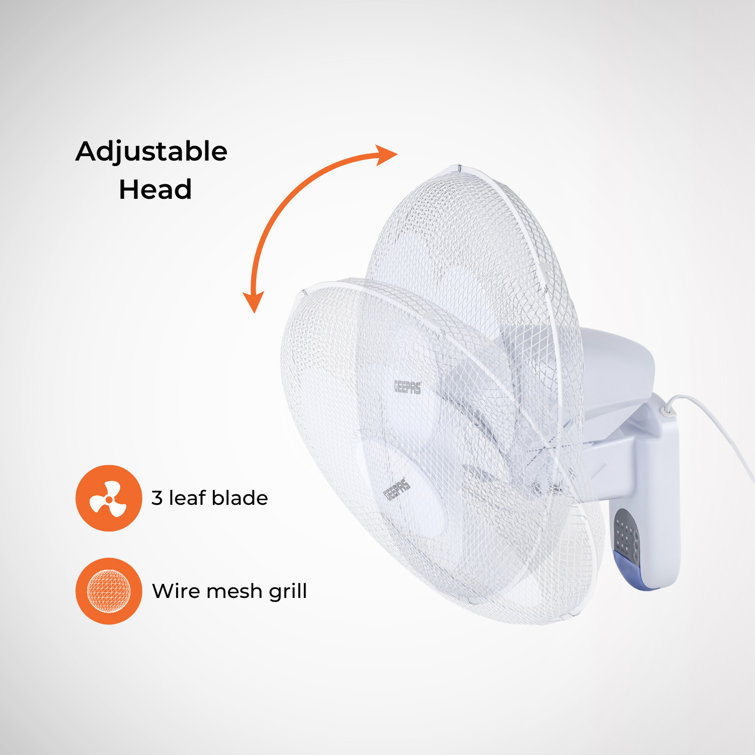 Geepas 16Inch Wall Mounted Fan, 45W Electric Cooling Fan Wayfair.co.uk